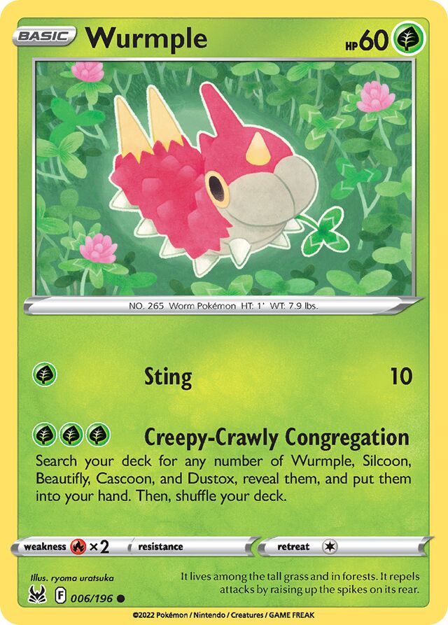 Wurmple 006/196 8 SWORD & SHIELD LOST ORIGIN Common PTCG