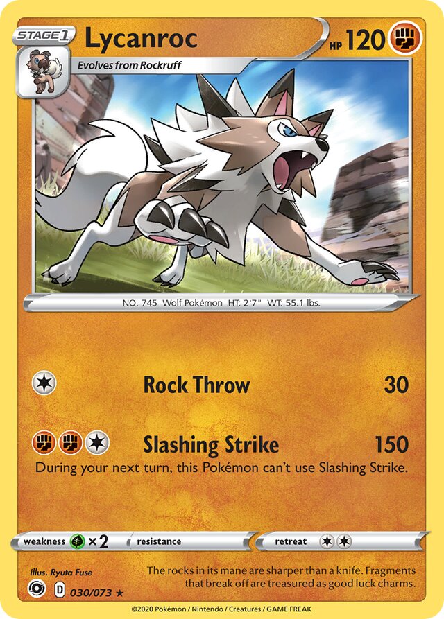 Lycanroc Champion's Path 030/073 Rare Holo