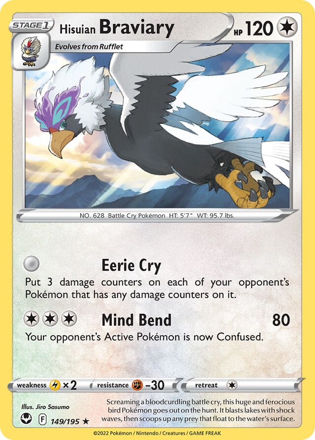Hisuian Braviary Silver Tempest 149/195 Rare
