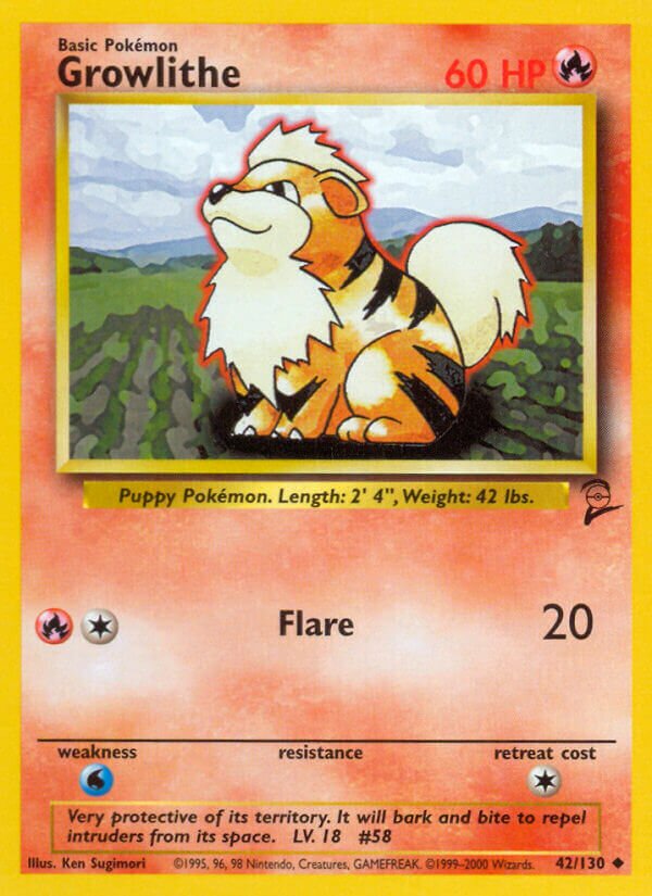 Growlithe Base 2 42/130 Uncommon