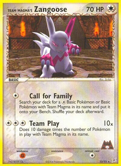23/95 Team Magma's Zangoose MA Rare