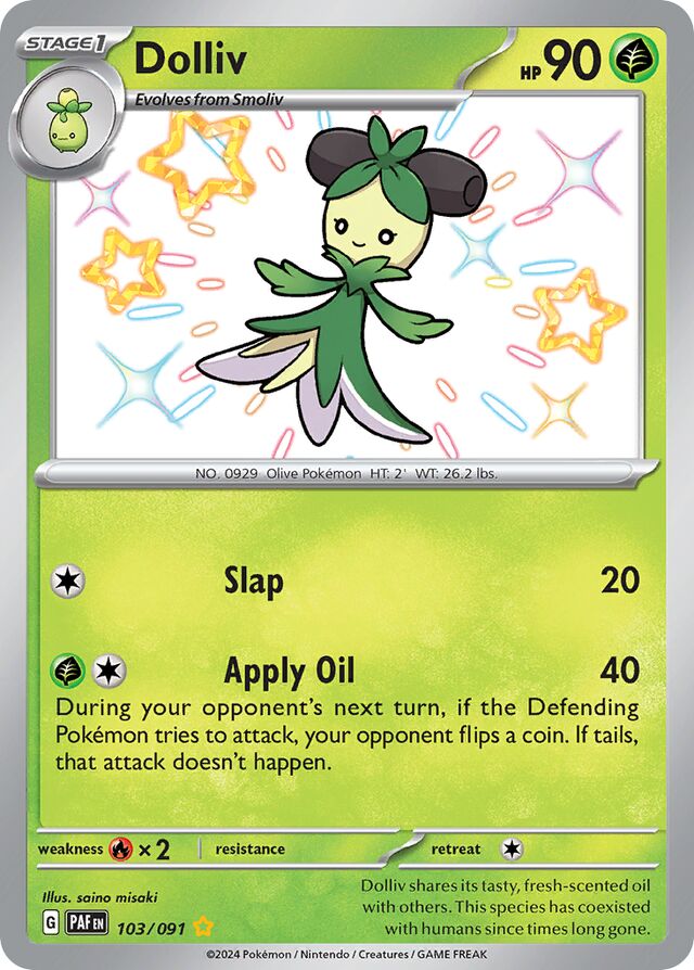 Dolliv Paldean Fates 103/091 Shiny Rare