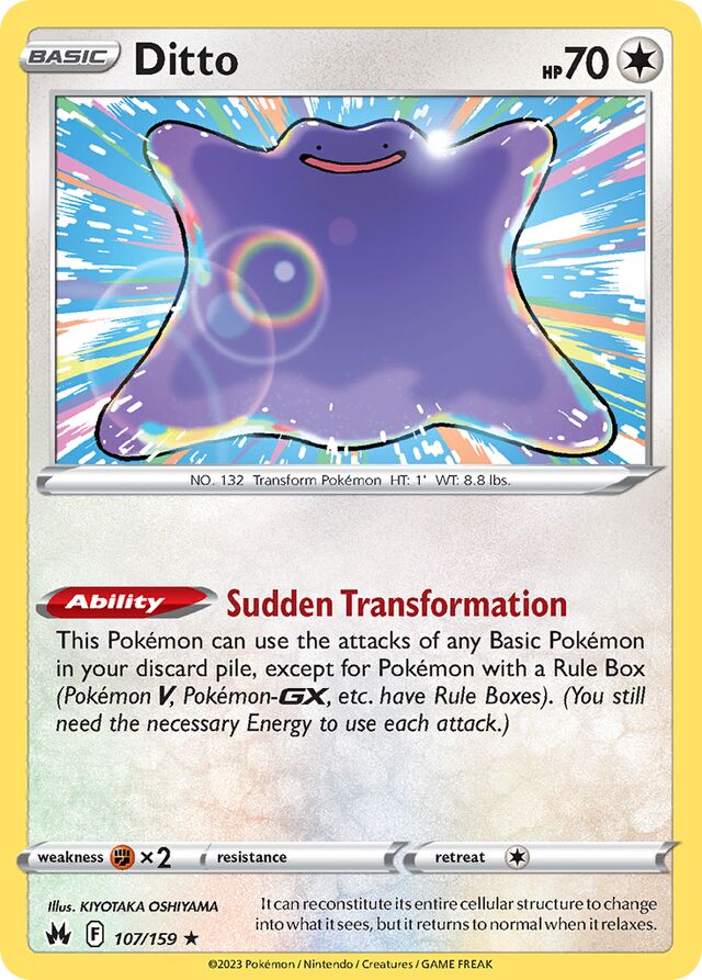 Ditto Crown Zenith 107/159 Rare Holo