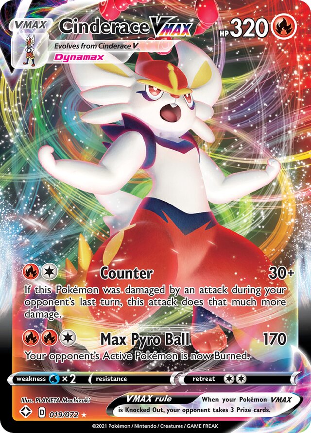 CinderaceVMAX Shining Fates 019/072 Rare VMAX