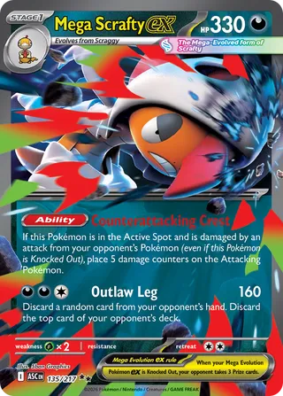 Mega Scrafty ex (Ascended Heroes 135/217)