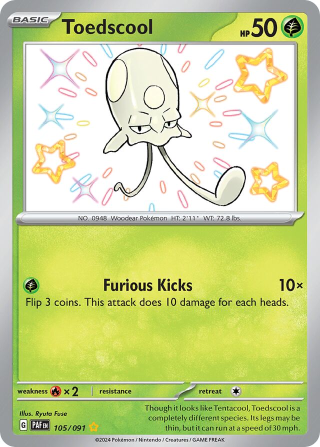 Toedscool Paldean Fates 105/091 Shiny Rare