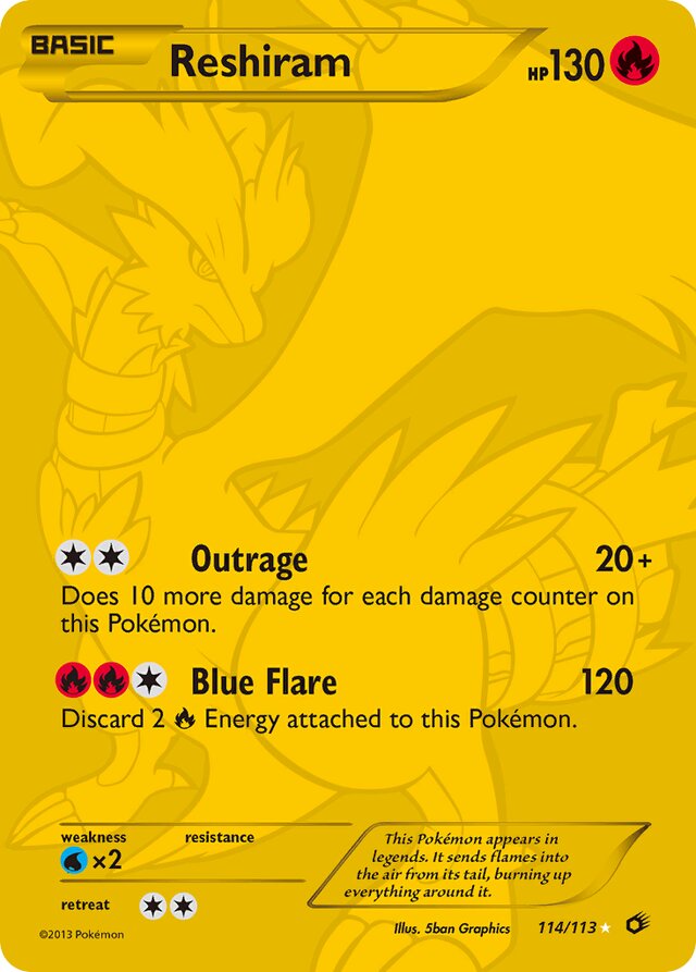 Reshiram Legendary Treasures 114/113 Rare Secret