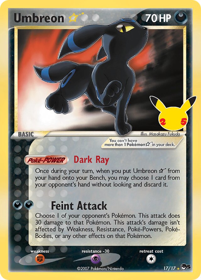 Umbreon Star [POP Series 5] Celebrations Classic Collection 17/17 Rare Classic