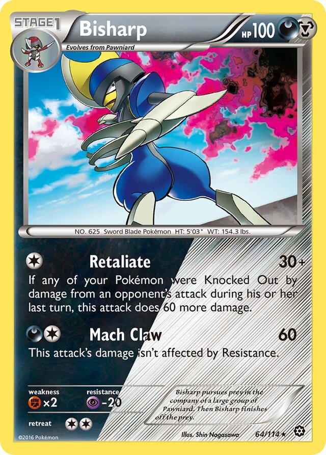 Bisharp Steam Siege 64/114 Rare Holo