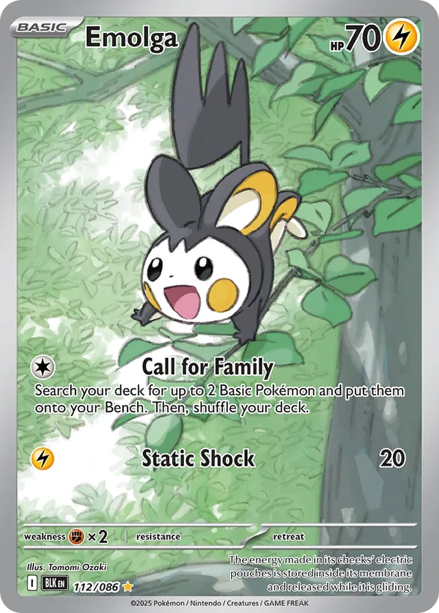 Emolga Black Bolt 112/086 Illustration Rare
