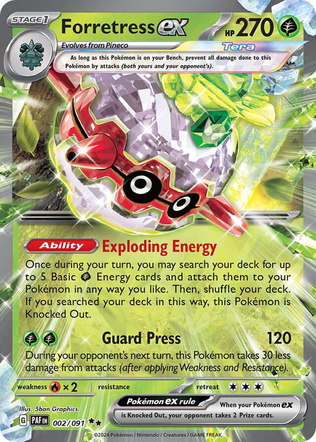 Forretressex Paldean Fates 002/091 Double Rare