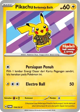 Pikachu Wearing a Batik Shirt (Scarlet & Violet Promos 154/SV-P)