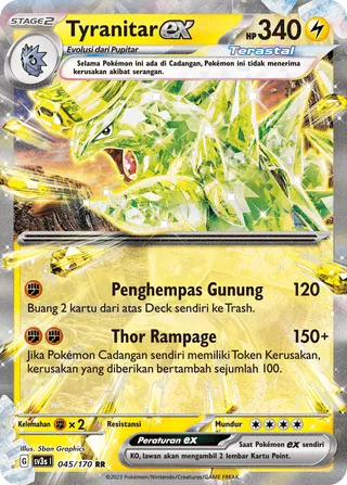 Tyranitar ex (Black Shine 045/170)