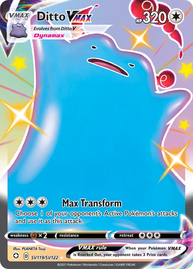 DittoVMAX Shining Fates SV119/SV122 Rare Shiny GX