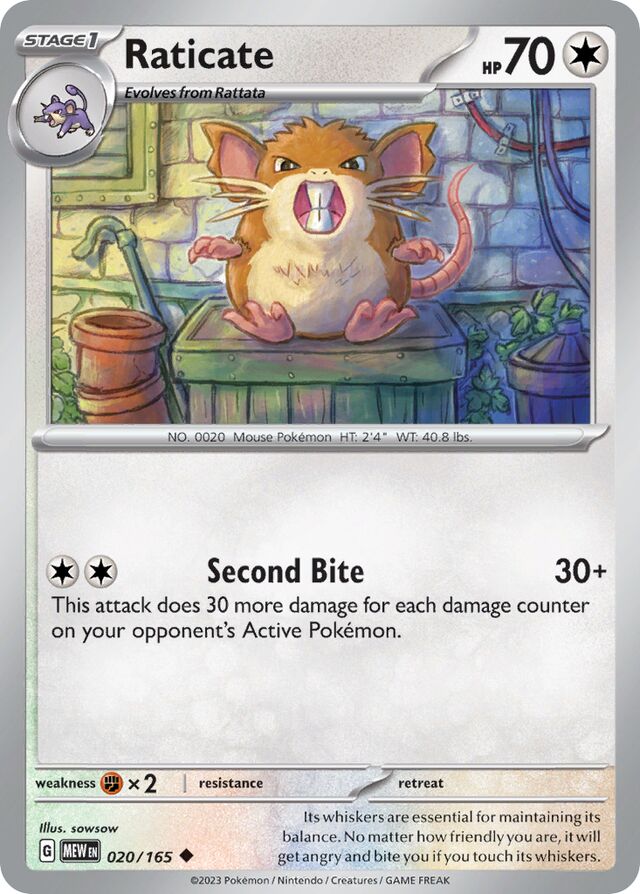 Raticate 151 020/165 Uncommon