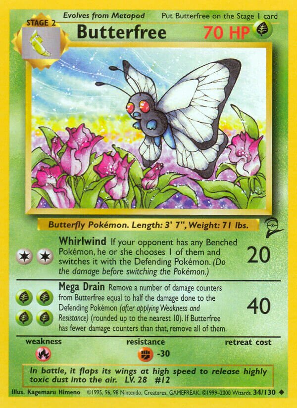 Butterfree Base 2 34/130 Uncommon