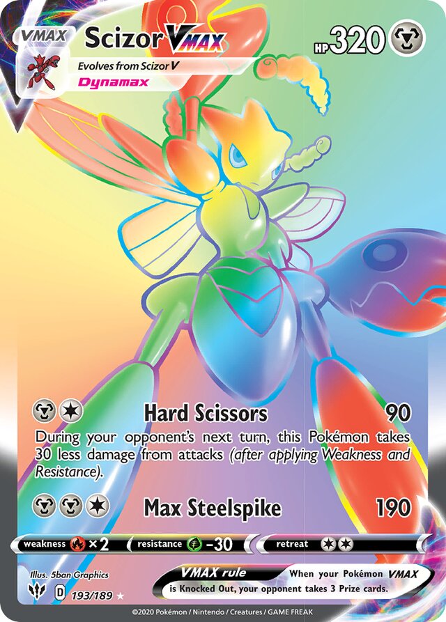 193/189 ScizorVMAX DAA Rare Rainbow