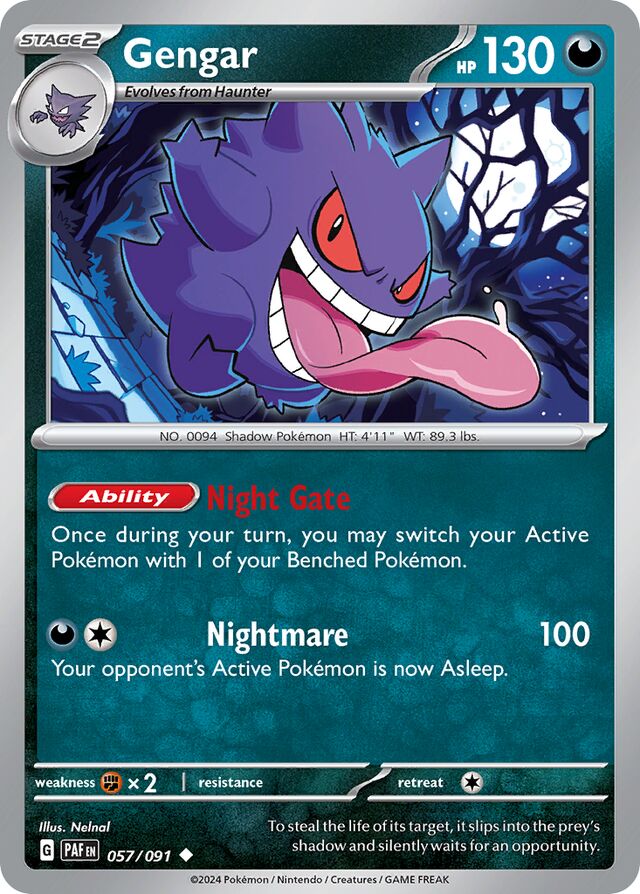 Gengar Paldean Fates 057/091 Uncommon