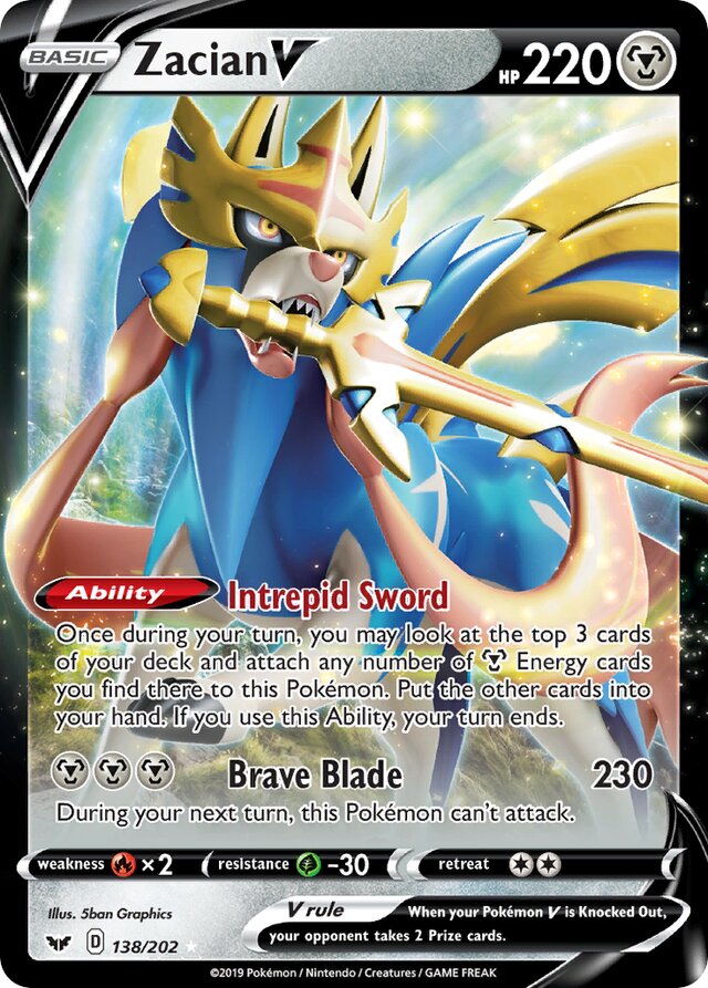 138/202 ZacianV SSH Ultra-Rare Rare