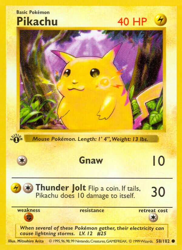 Pikachu Base 58/102 Common