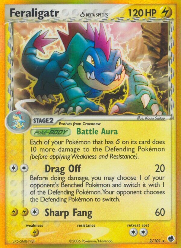 Feraligatr (Delta Species) 2/101 3 EX DRAGON FRONTIERS HOLO RARE PTCG