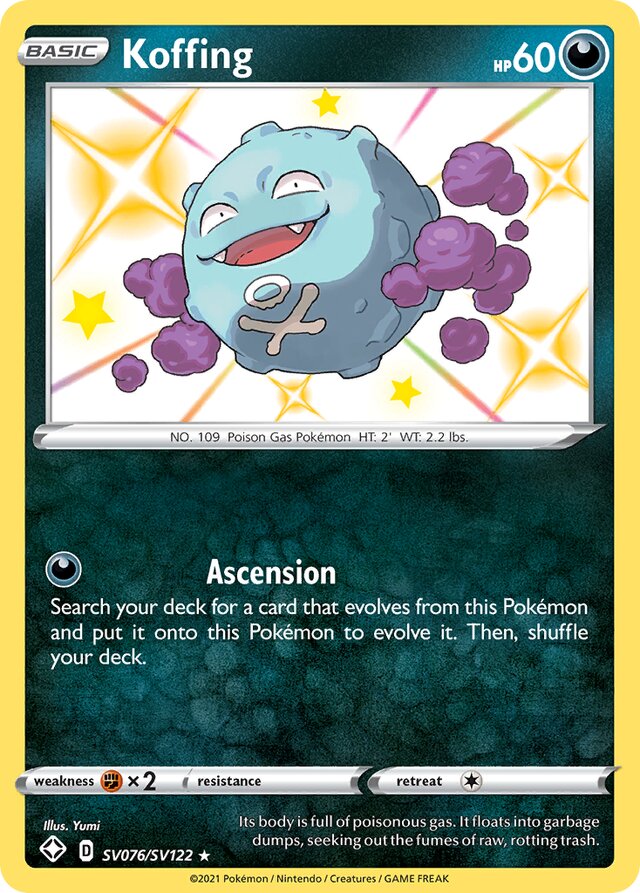 Koffing Shining Fates SV076/SV122 Rare Shiny
