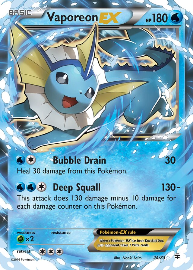 VaporeonEX Generations 24/83 Ultra-Rare Rare