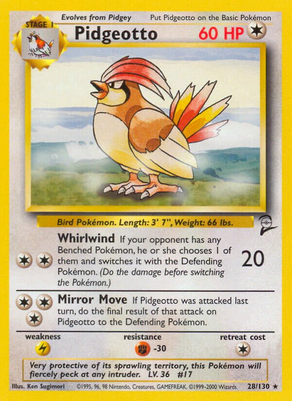 Pidgeotto Base 2 28/130 Rare