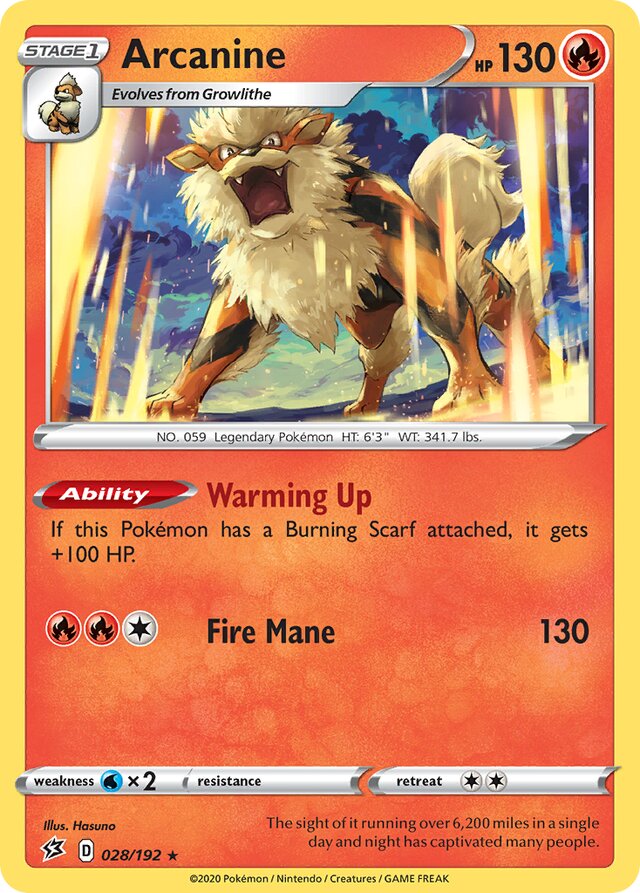 028/192 Arcanine RCL Rare