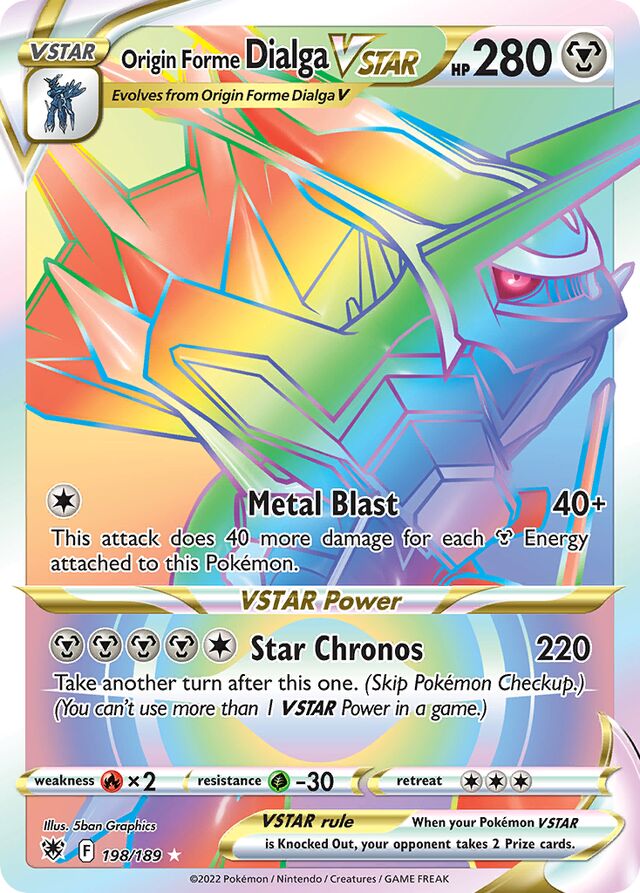 198/189 Origin Forme DialgaVSTAR ASR Rare Rainbow