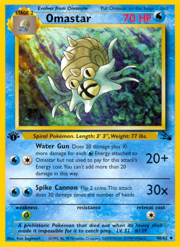Omastar Fossil 40/62 Uncommon