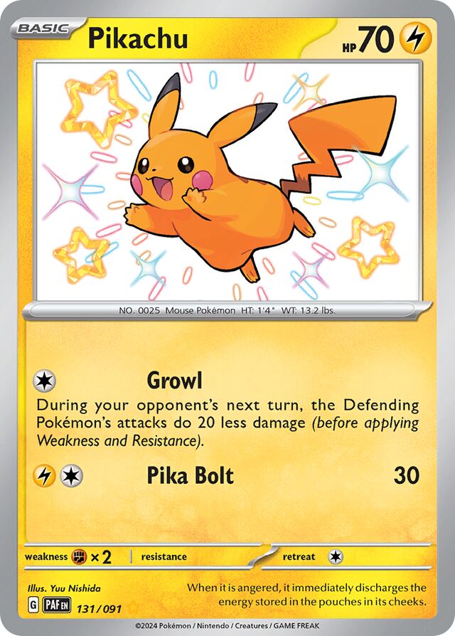 Pikachu Paldean Fates 131/091 Shiny Rare