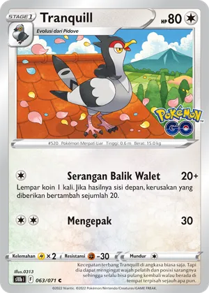 Tranquill (Pokémon GO 063/071)
