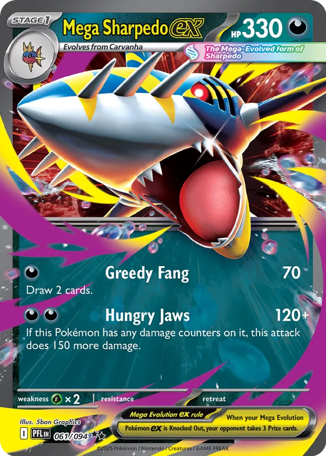 061/094 Mega Sharpedo ex PFL Double Rare