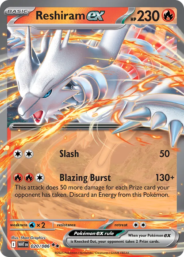 Reshiramex White Flare 020/086 Double Rare
