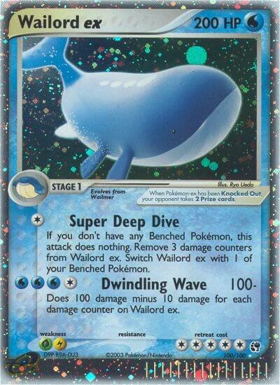 100/100 Wailord ex SS Rare Holo ex