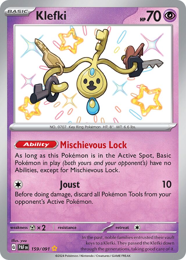Klefki Paldean Fates 159/091 Shiny Rare