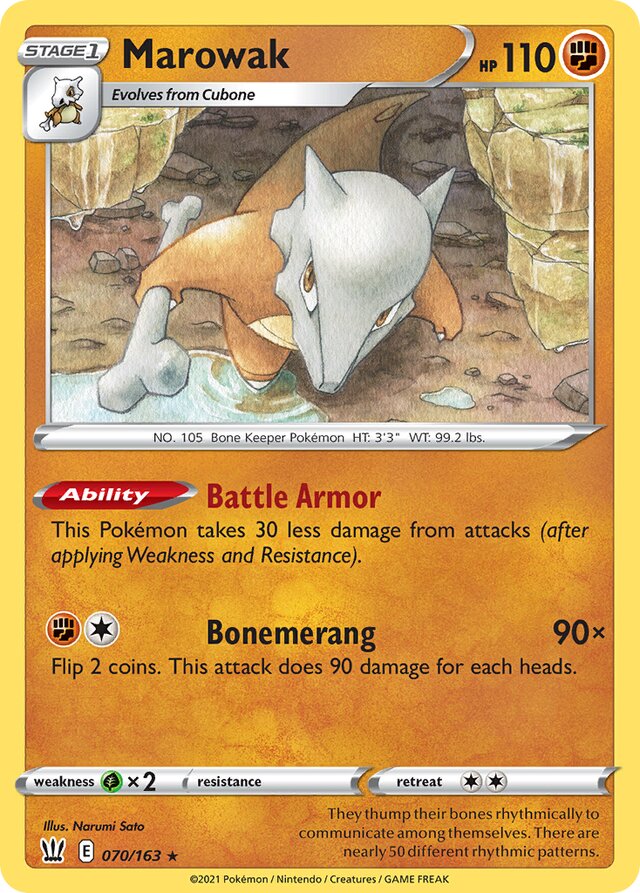 070/163 Marowak BST Rare