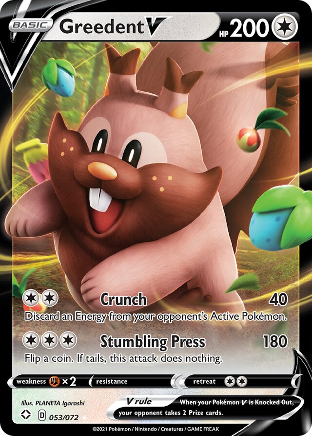 GreedentV Shining Fates 053/072 Ultra-Rare Rare