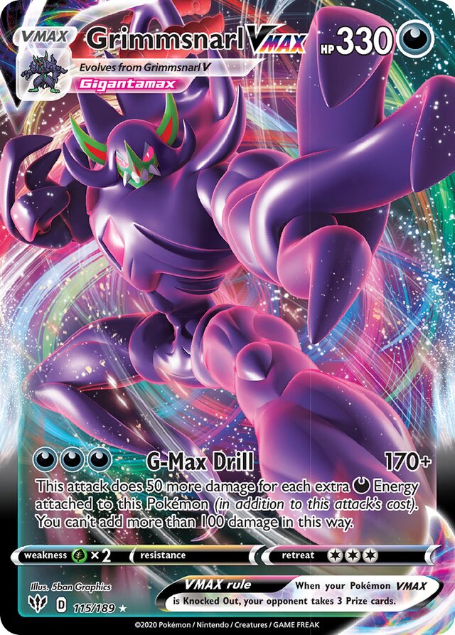 115/189 GrimmsnarlVMAX DAA Rare VMAX