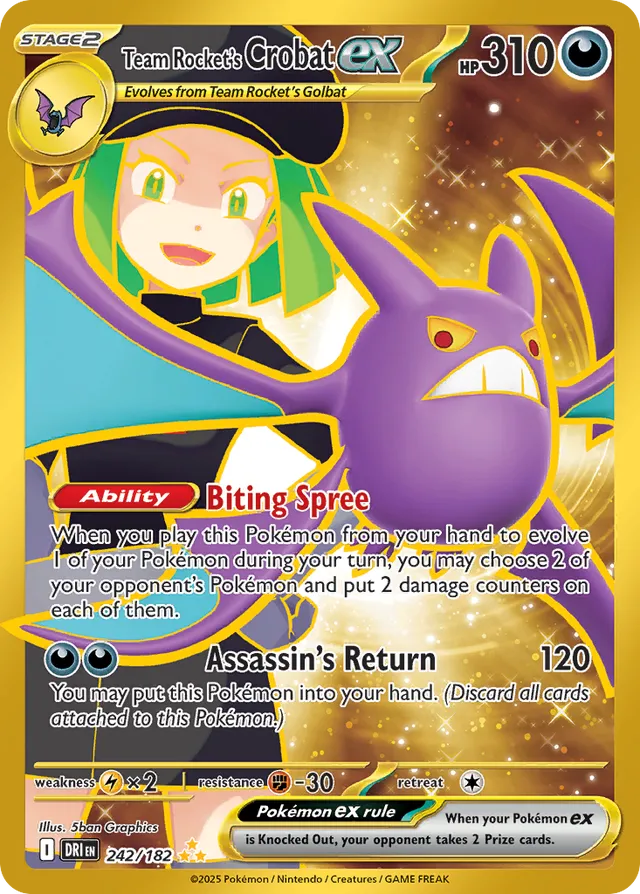 Team Rocket's Crobatex Destined Rivals 242/182 Hyper Rare