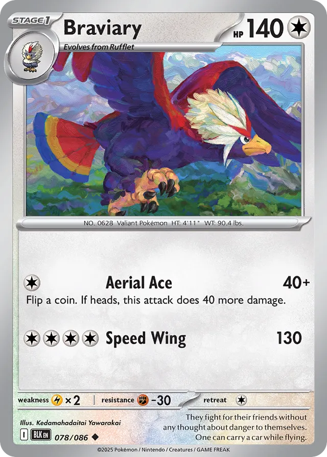 Braviary Black Bolt 078/086 Uncommon