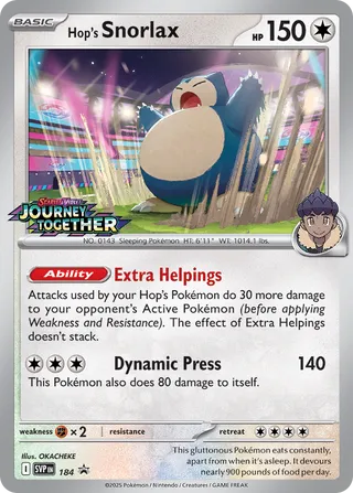 184 Hop's Snorlax SVP PROMO