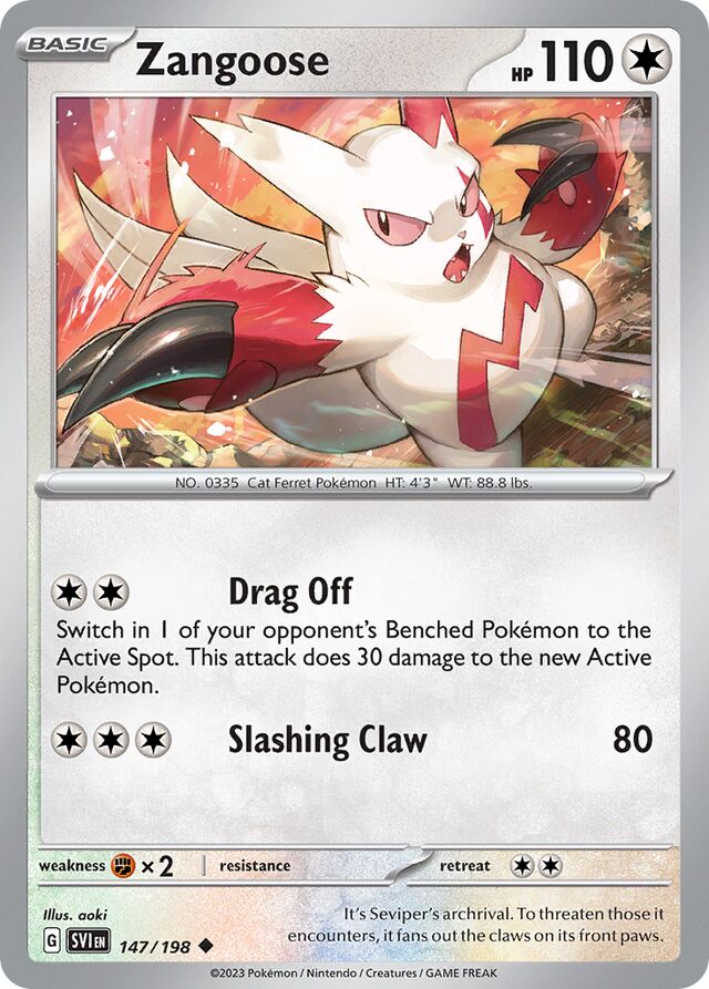 Zangoose Scarlet & Violet 147/198 Uncommon