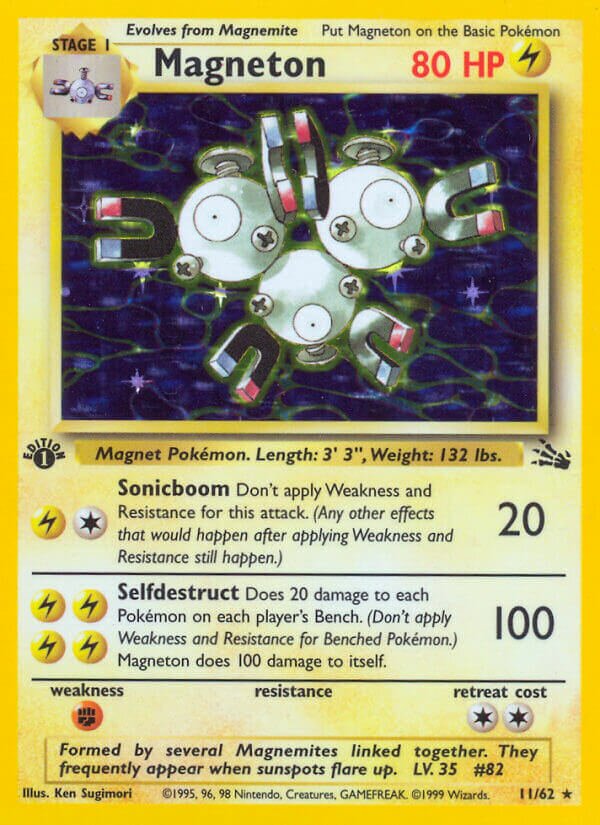 Magneton Fossil 11/62 Rare Holo