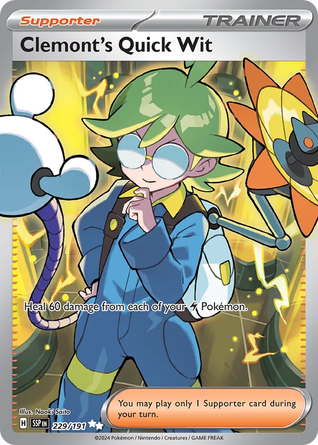 Clemont's Quick Wit Surging Sparks 229/191 Ultra Rare