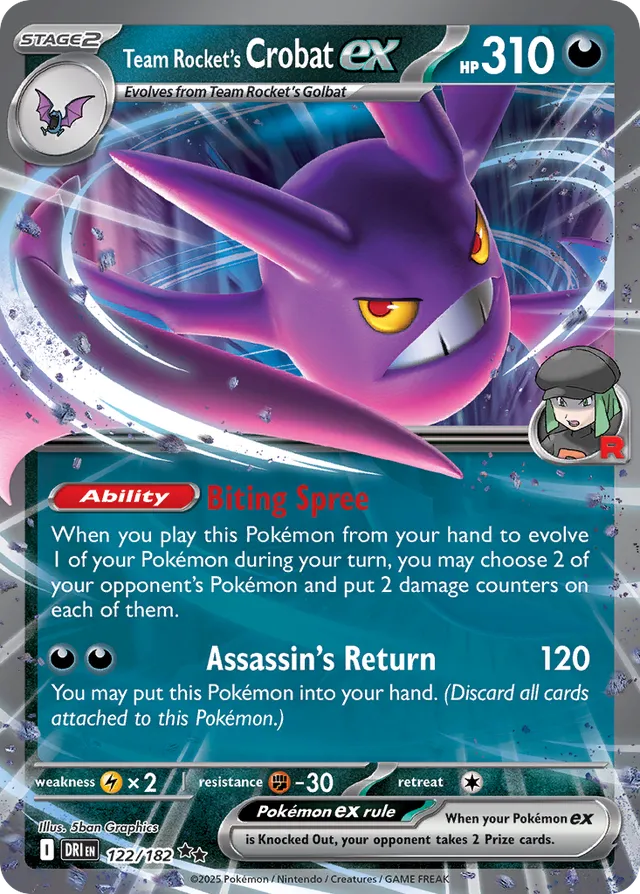 Team Rocket's Crobatex Destined Rivals 122/182 Double Rare