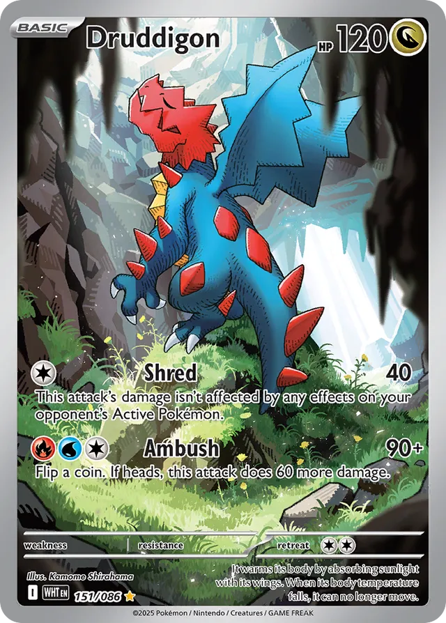 Druddigon White Flare 151/086 Illustration Rare