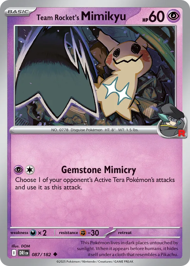 Team Rocket's Mimikyu Destined Rivals 087/182 Uncommon