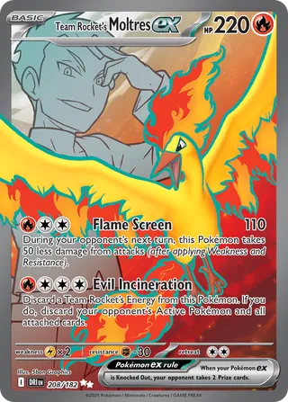 Team Rocket's Moltres ex (Destined Rivals 208/182)
